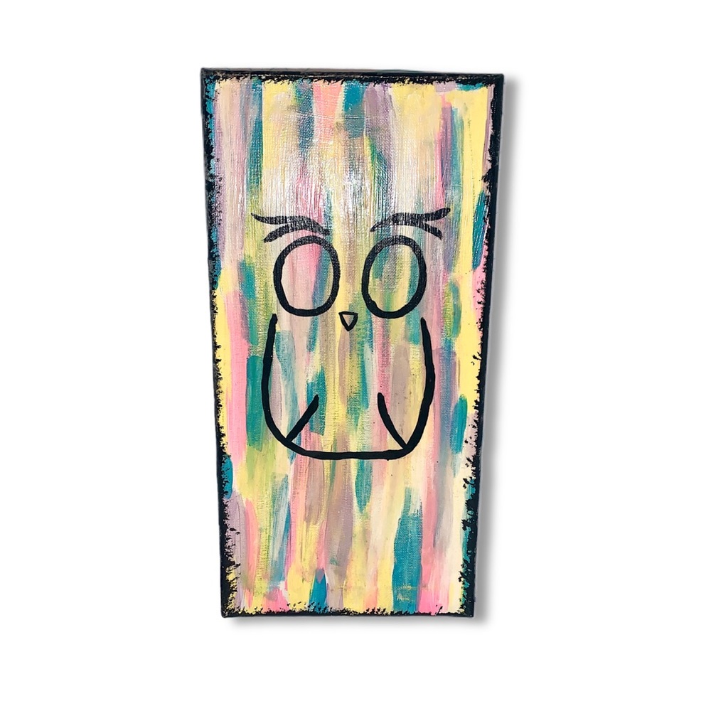 Handmade Abstract Owl Silhouette Painting